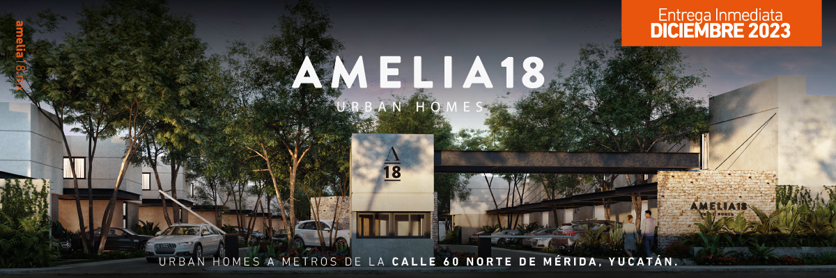 AMELIA consta de 18 Urban Homes de tres modelos diferentes con acabados de lujo, entrelazadas en una privada con amenidades que realzan la naturaleza, ubicada a unos metros de la calle 60 Norte en Mérida - Yucatán muy próximo de escuelas, supermercados, plazas comerciales, hospitales, universidades y complejos deportivos. La barda perimetral y su caseta de acceso privado nos dará la tranquilidad de que nuestro patrimonio y familia estén seguras. También cuenta con cajones de estacionamiento para visitas, juegos infantiles, pet park y áreas verdes que le darán amplitud y confort al desarrollo.